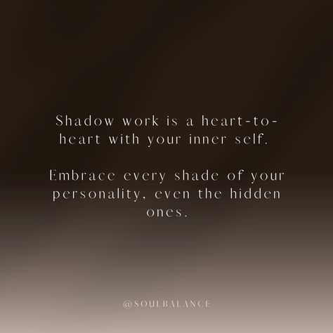 Day 1 - Monday Caption: “🌟 Exploring the Depths: Understanding Shadow Work ��🌟 Hello, wonderful souls! Today, let’s embark on a journey that takes us within, as we unravel the fascinating concept of shadow work. 🌌✨ 🤷‍♀️ What Exactly is Shadow Work? Think of shadow work as a heart-to-heart conversation with your inner self. 🗣️ It’s about embracing every shade of your personality – the bright ones that everyone sees, and the softer, less visible ones too. These “shadows” encompass emotions like Shadow Work Spiritual Quotes, Quotes About Shadow Work, Shadow Self Quotes, Soul Work, Shadow Work Quotes, Shadow Self, Shadow Meaning, Shadow Quotes, Ford Quotes