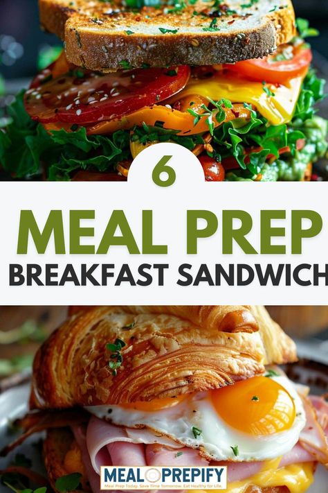 A roundup of breakfast sandwich ideas with a variety of flavors and options for meal prep enthusiasts. The Best Breakfast Sandwich, Savory Breakfast Meal Prep, Meal Prep Sandwiches, Easy Make Ahead Breakfast Ideas, Meal Prep Breakfast Sandwich, Breakfast Meal Prep For The Week, Sandwich Meal Prep, Breakfast Sandwich Ideas, Meal Prep Breakfast Ideas