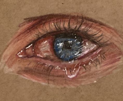 Indigo Eyes, Pencil Inspiration, Crying Eyes, Tears Art, Tears In Eyes, Watercolor Eyes, Eyes Artwork, Eye Sketch, Teary Eyes