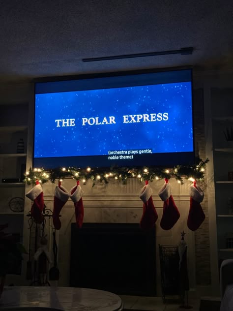 Xmas Movies Aesthetic, Christmas Aesthetic Polar Express, Christmas Movie Watching Aesthetic, Christmas Movie Sleepover, The Polar Express Aesthetic, Polar Express Aesthetic, Watching Christmas Movies Aesthetic, Christmas Movie Night Aesthetic, Christmas Music Aesthetic