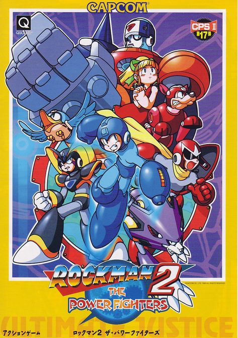 Rock Man 2/Mega Man 2: The Power Fighters (Capcom, Arcade, 1996) Megaman 11, Mega Man 2, Mega Man Art, Capcom Art, Retro Gaming Art, Megaman X, Detective Story, Retro Game, Video Gamer