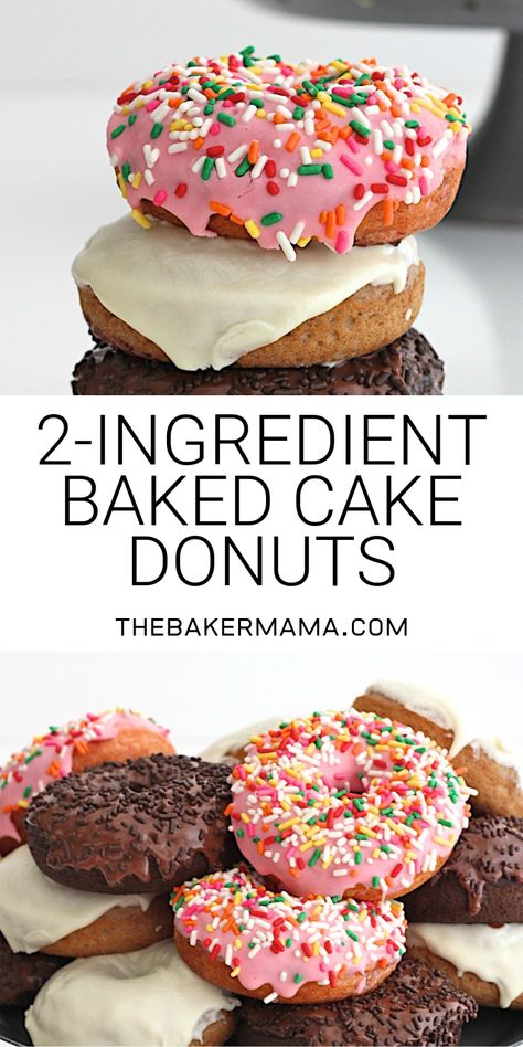 Cake Mix Donuts Recipe, Cake Mix Donuts, Doughnut Recipe Easy, Cake Donuts Recipe, Easy Donut Recipe, Donuts Donuts, Easy Donuts, Homemade Donuts Recipe, Baked Cake