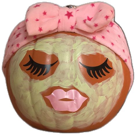 Pumpkin decorations Spa Pumpkin Painting Ideas, Spa Pumpkin Decorating, Spa Decorated Pumpkin, Spa Day Pumpkin Painting, Spa Day Pumpkin Decorating, Spa Painted Pumpkins, Facial Pumpkin Painting, Spa Pumpkin Painting, Pumpkin Carving Ideas To Win Contest