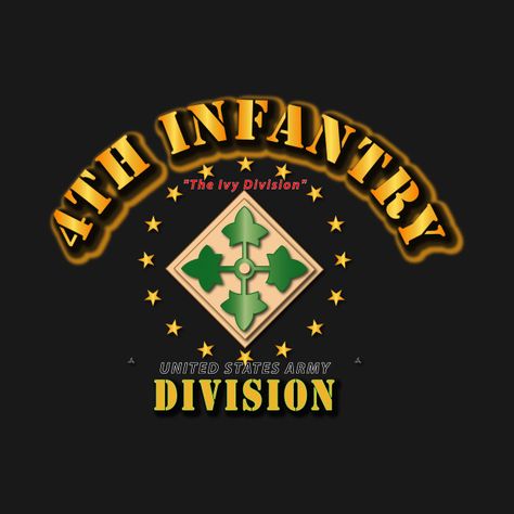 Infantry Tattoos, Fort Carson Colorado, Division Posters, Army Divisions, Airborne Army, 4th Infantry Division, Army Base, Ivy Leaves, Military Insignia