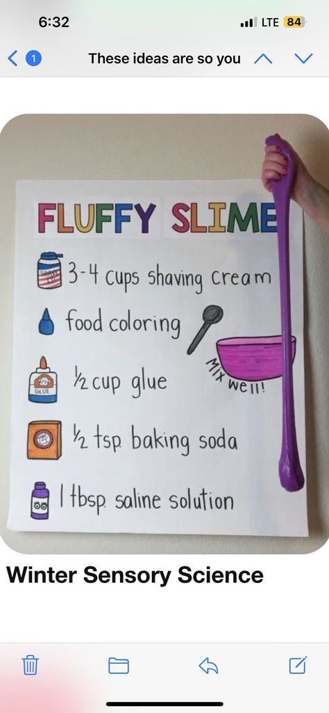 Shaving Cream Slime, Class Crafts, Fluffy Slime Recipe, Kids Daycare, Kids Science, Food Appetizers, Science Projects For Kids, Daycare Ideas, Daycare Activities