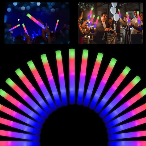 Fun for the whole family camping, parties, etc. Glow Sticks Party, Led Foam Sticks, Foam Glow Sticks, Neon Party Supplies, Glow Stick Party, Led Light Stick, Glow Party Supplies, Dance Props, Carnival Decorations