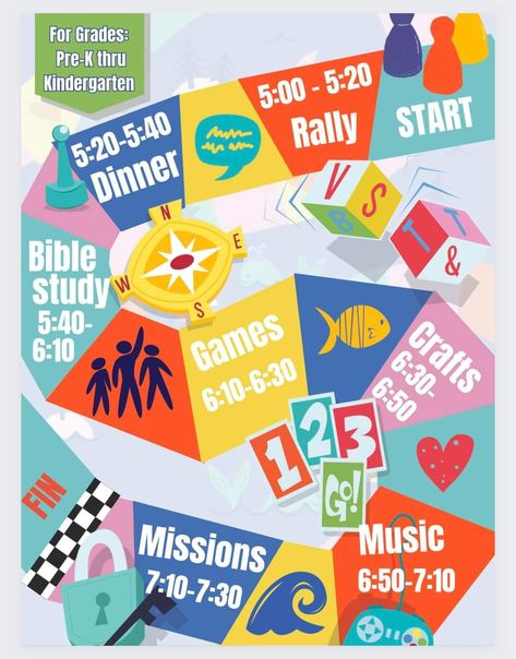 Vbs 2023 Twists And Turns, Game Vbs, Camp Vbs, Board Game Themes, Lifeway Vbs, Vbs 2023, Church Bulletin Boards, Vbs Themes, Vbs 2024