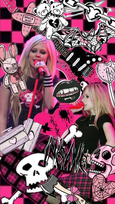 Pink Grunge Aesthetic, Avril Lavingne, Alissa White, Pink Grunge, Goth Wallpaper, Christmas Phone Wallpaper, Disney Stars, Pink Themes, Emo Goth