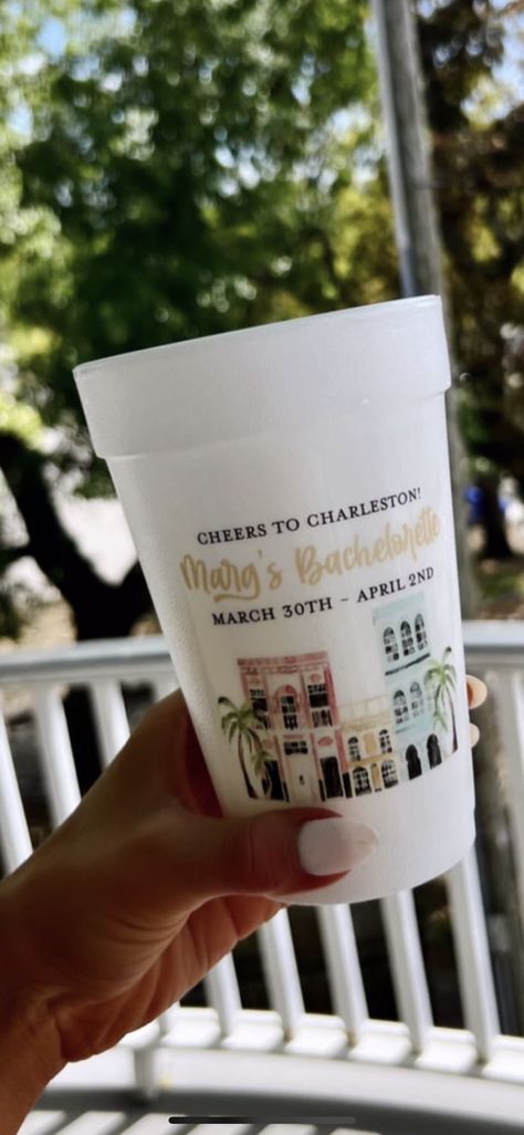 Charleston Sc Bachelorette Party, Bachelorette Party Ideas Beach, Bachelorette Koozies, Charleston Bachelorette Party, Moh Duties, Diy Bridesmaid Gifts, Bridal Things, Beach Bach, Bachelorette Inspo