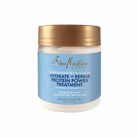 Hair Masks That Will Protect Your Crown Through the Winter and Beyond - Essence Shea Moisture Manuka Honey, High Porosity Hair, Honey Yogurt, Dry Brittle Hair, Baobab Oil, Shea Moisture, Protein Power, Hair Porosity, Hair Vitamins