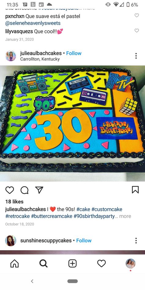 90s Theme Dessert Table, Birthday Sheet Cake, 80s Party Outfits, 90s Theme Party, Birthday Sheet Cakes, 90's Birthday Party, 90s Hip Hop Fashion, 90s Theme, 90s Party