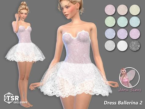 Ballerina Outfit, Chef Clothes, Sims 4 Teen, Ballet Clothes, Sims 4 Dresses, Ballerina Dress, Rib Knit Top, Sims Hair, Ballet Tutu