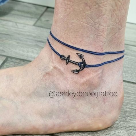 Anchor bracelet tattoo in colour realistic Anchor Tattoo On Ankle, Anker Tattoo, Ankle Bracelet Tattoo, Bracelet Tattoo, Anchor Tattoo, Tattoo Bracelet, Anchor Bracelet, Ankle Tattoo, Ankle Bracelet