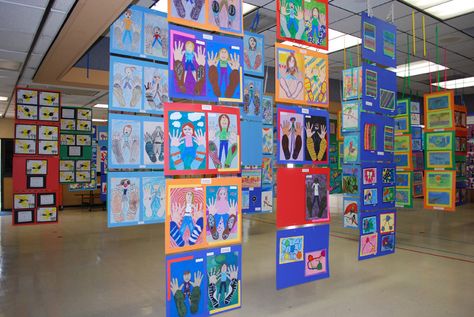 Art Classroom Management, Mobile Library, Art Program, Hanging Artwork, Easels, Collaborative Art, School Art Projects, House Art, Artwork Display