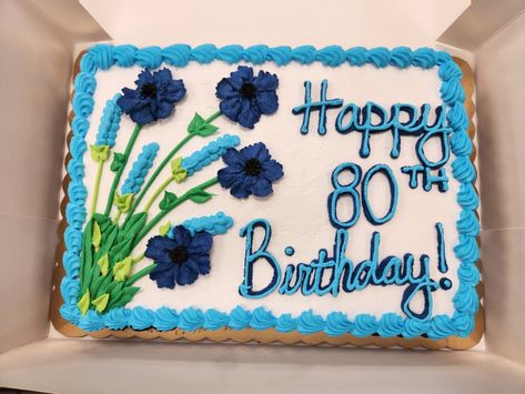 Grocery Store Sheet Cake Designs, Cute Sheet Cake Designs, 90 Year Old Birthday Cake, Birthday Cake For Mother Design Mom, Birthday Sheet Cake For Women, Flower Sheet Cake, Sheet Cake Designs Birthday, Birthday Sheet Cake Ideas, Simple Sheet Cake Designs