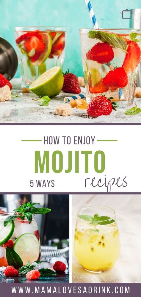 Mojito Variations, Mocktail Mojito, Summer Mojito, Dinner Party Drinks, Mojito Recipes, Easy Mojito Recipe, Mojito Recipe Classic, Passion Fruit Mojito, Classic Mojito