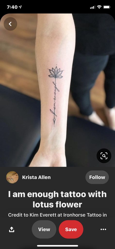 Unalome Tattoo With Words, Lotus Flower Tattoo With Words As Stem, And Still I Rise Tattoo Lotus Flowers, Lotus Flower I Am Enough Tattoo, Lotus Flower Tattoo With Quote, Lotus Flower With Words Tattoo, I Am Enough Quotes Tattoo With Flower, Water Lily Vs Lotus Flower Tattoo, I Am Enough Tattoo