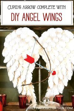 Angel Wing Tutorial, Cupid Wings, Wing Tutorial, Angel Wing Crafts, Cupid Arrow, Diy Angel Wings, Diy Angels, Holiday Angel, Paper Angel