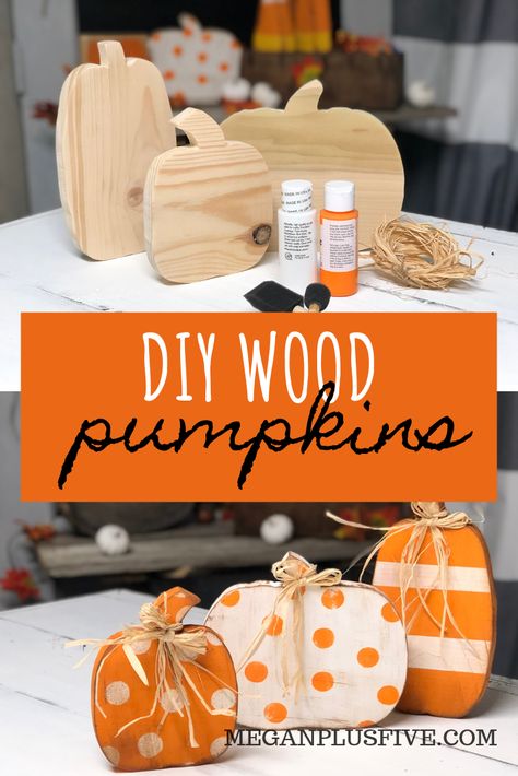 Painted Wood Pumpkins, Pumpkin Cutouts, Halloween Decor Diy, Fall Decor Diy Crafts, Diy Halloween Decor, Diy Craft Kit, Dekor Diy, Rustic Fall Decor, Wood Pumpkins