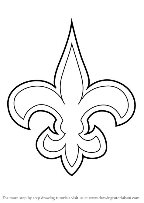 to Draw New Orleans Saints Logo ... Louisiana Drawings, Saints Symbol Tattoo, New Orleans Sketch, New Orleans Tattoo, Cross With Wings Tattoo, Saint Tattoo, Drawings With Meaning, Cajun French, Saints Logo