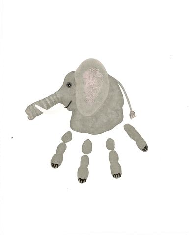 HandprintCreations Footprint Painting, Hand Print Animals, Handprint Painting, Toddler Projects, Circus Crafts, Diy Kid Activities, Elephant Crafts, Preschool Projects, Bug Crafts