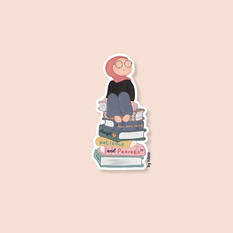 Faceless Islamic Hijabi on Books | Book Stack Hijabi | Cute Muslim Sticker | Islamic Laptop Sticker | Vinyl Sticker | Waterproof https://bylubna.etsy.com/listing/1716797433 Quran Stickers, Islamic Stickers, Sticker Design Inspiration, Islamic Cartoon, Scrapbook Stickers Printable, Wooden Accessories, Book Stack, Stack Of Books, Good Notes