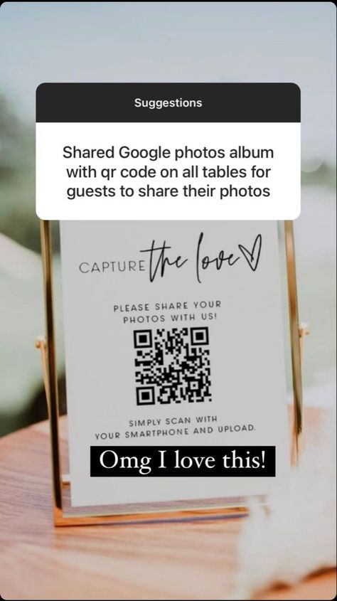 Must Have Wedding Signage, Cute Wedding Ideas Creative Receptions, Hinge Wedding Ideas, Wedding Qr Code Photos, Small Details For Wedding, Wedding Snacks Ideas, Wedding Special Touches, Destination Wedding Decor Ideas, Wedding Extras Touches