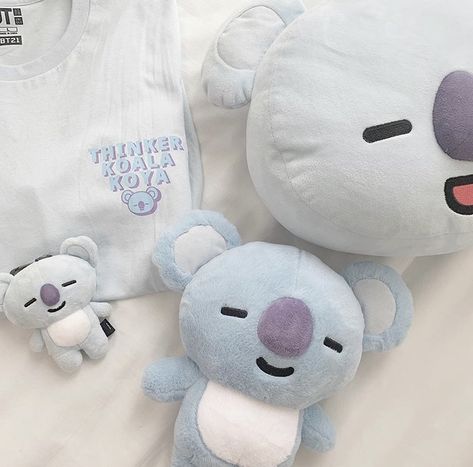 Koya Bt21, Rilakkuma Plush, Bt21 Merch, Merch Collection, Bts Bt21, Light Blue Aesthetic, Bts Merch, Korean Aesthetic, Kpop Merch