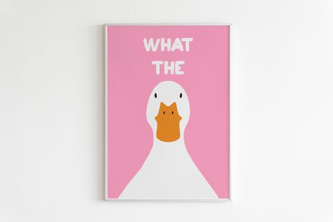 What the duck print | funny print | wall art | bathroom bedroom print | motivational print | dorm decor | pink wall art | trendy posters PRODUCT DETAILS ► Frames shown in images are for example purposes only and are not included. ► The colors of the final print may vary slightly to the color you see on the screen due to the configuration of your computer. ► All of our designs are printed using a highly professional set up, with high-grade inks and high-density 250 GSM paper. ► Crisp, exhibition- Cute Paint For Bedroom, Funny College Decor Wall Art, Funny Art For Bathroom, Bedroom Paintings Canvas Wall Art Diy, Cute Wall Decor Bedroom Paintings & Prints, Fun Bedroom Prints, Bathroom Paintings Art Wall Decor, Painting Cute Aesthetic, Funny Art Painting