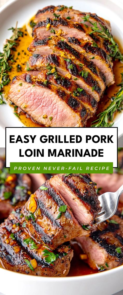 Image for Easy Grilled Pork Loin Marinade Pork Marinade Recipes Easy, Pork Loin Marinade Recipes Grilled, Marinade For Pork Loin, Pork Loin Marinade Recipes, Pork Loin Marinade, Pork Marinade Recipes, Grilled Pork Loin, Pork Chop Marinade, Pork Marinade