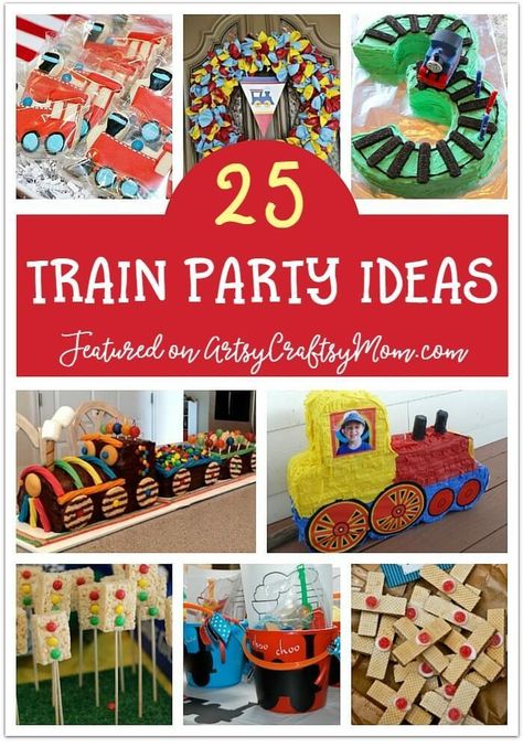 Kids love trains, which makes it a perfect theme for birthday parties! Check out our 25 awesome train party ideas for decor, food, cakes and more! Train Birthday Party Food, Birthday Train Theme, Train 3rd Birthday, Train Vbs, Train Birthday Decorations, Train Birthday Ideas, Train Birthday Party Decorations, Train Themed Birthday Party, Train Birthday Party Ideas