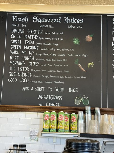 Juice Bar Menu Ideas, Bar Menu Ideas, Juice Bar Menu, Juice Menu, Fresh Squeezed Juice, Healthy Juice Recipes, Healthy Apple, Lemon Mint, Juice Recipes