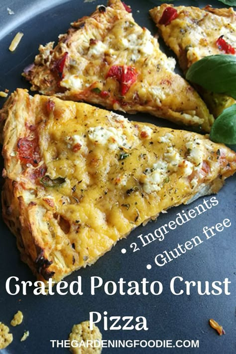 Made using just 2 ingredients, this Grated Potato Crust Pizza is super easy to make. Add your favourite pizza toppings and enjoy as a delicious lunch or dinner. There is no flour, oil or yeast used in this recipe. This makes it a gluten-free, quick and easy bake. Potatoe Pizza, Potato Crust Pizza, Potato Crust, Potato Pizza, Gluten Free Pizza Crust, Mexican Breakfast Recipes, Gluten Free Potatoes, Grated Potato, Pizza Crust Recipe