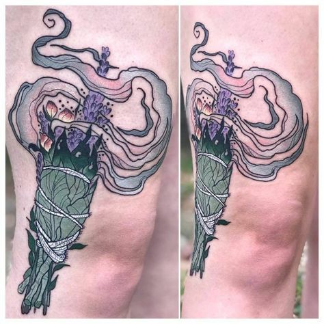 Sage Tattoo, Wicca Tattoo, Just Tattoo, Witchy Tattoos, Stick Tattoo, Crystal Tattoo, Lavender Tattoo, Red Rose Tattoo, Tattoo Zeichnungen