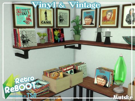 The Sims Resource - Retro ReBOOT Vinyl and Vintage Sims4 Retro Cc, Retro Reboot Sims 4, Sims 4 Records Cc, Sims 4 Retro Cc Furniture, Sims 4 Vinyl Cc, Retro Sims 4 Cc, Sims 4 Record Store Cc, Sims 4 Retro Build Cc, Sims 4 Vintage Clutter