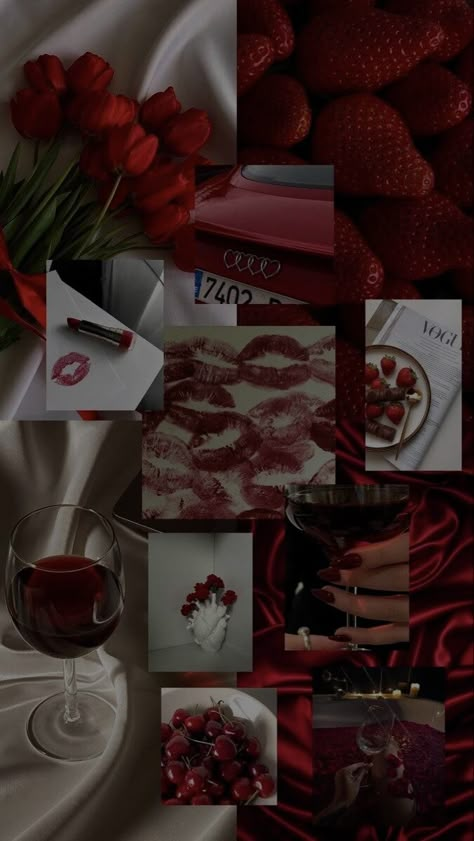 Dark Red Moodboard, Dark Red Vibes, Bordo Wallpaper, Cherry Moodboard, Cherry Collage, Red Moodboard Aesthetic, Rojo Aesthetic, Dark Red Wallpaper, Simple Phone Wallpapers