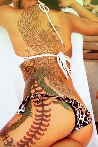 Peacock Back Tattoo, Back Tattoo Female, Tattoo Female, Koi Tattoo, Tattoos Women, Phoenix Tattoo, 1 Tattoo, Hot Tattoos, Female Tattoo