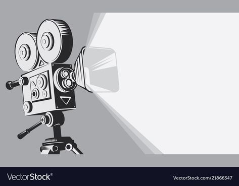 Retro Camera Illustration, Black And White Backdrop, Vintage Movie Camera, Camera Background, Cool Powerpoint, Camera Vector, Web Page Background, Film Projector, Camera Wallpaper