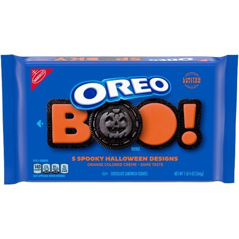 Oreo Halloween Orange Colored Creme Chocolate Sandwich Cookies - Family Size - 20oz : Target Halloween Cookie Designs, Kosher Snacks, Halloween Bunco, Primary Activity, Halloween Oreos, Spooky Halloween Designs, Oreo Flavors, Orange Cookies, Fall Snacks