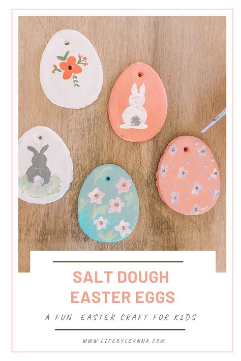 Salt Dough Easter, Salt Dough Crafts, Easter Egg Garland, Easter Crafts For Toddlers, Fun Easter Crafts, Easter Egg Ornaments, Food Ornaments, Easy Easter Crafts, Easter Eggs Diy