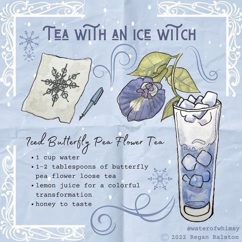 Ice Witch, Witchy Wall Art, Kitchen Witch Recipes, Butterfly Pea Flower Tea, Magia Das Ervas, Witch Tarot, Magic Spell Book, Butterfly Pea Flower, Witchcraft Spell Books