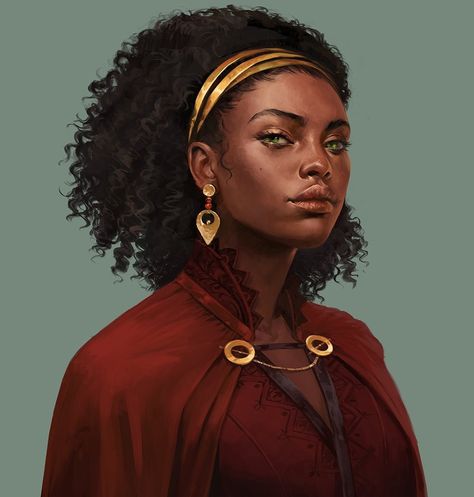 African Fantasy Aesthetic, Noble Character Design, Afro Character Design, Black Dnd Characters, Dune Characters, Black Characters, Black Artwork, Fantasy Aesthetic, Digital Art Illustration