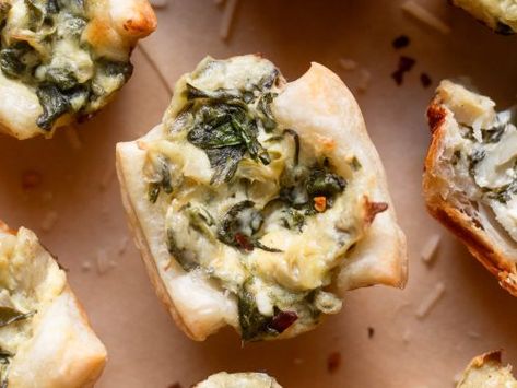 Spinach Artichoke Puff Pastry Bites