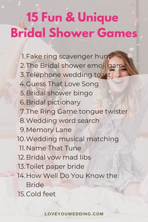 Fun Unique Bridal Shower Games, Bridal Party Games Funny, Bridal Shower Games With Groom, Games Bridal Shower Ideas, Brid Shower Games, Co Ed Bridal Shower Games, Bridal Shower Game Ideas Activities, Bridal Shower Activities Interactive, Bridal Shower List Of Things To Do