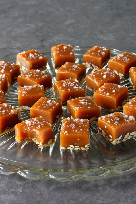 Salted Pumpkin Caramels, Flavored Caramels Candies, Mexican Candied Pumpkin, Mexican Pumpkin Candy Recipe, Salted Caramel Candy Recipe, Pumpkin Bark, Recipes For Pumpkin, Pumpkin Noodles, Pancakes Pumpkin