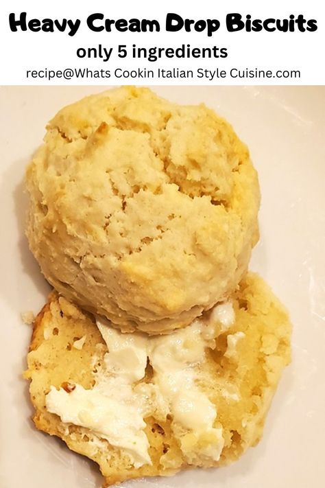 Heavy Cream Drop Biscuits Biscuit Recipe With Heavy Cream, Cream Drop Biscuits, Best Biscuits, Drop Biscuits Recipe, Bagel Toppings, Country Gravy, Cream Biscuits, How To Make Biscuits, Drop Biscuits