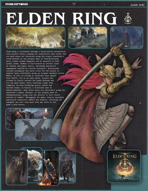 Elden Ring Cover Art, Video Game Posters Aesthetic, Elden Ring Poster, Elden Ring Poster Art, Dark Souls Poster, Dark Souls Art Book, 2000s Video Game Posters, Video Game Magazines, Dark Fantasy Artwork