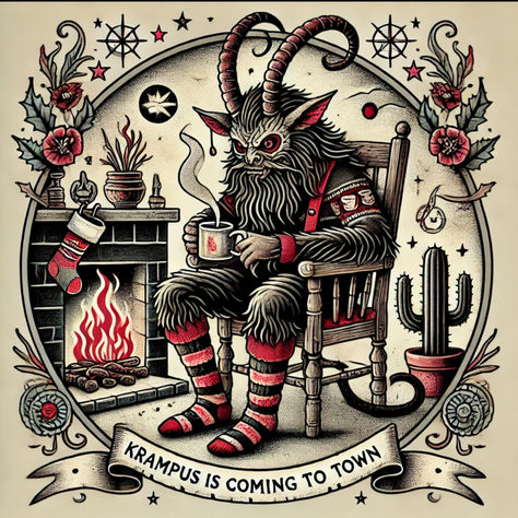 #krampus #christmas #holiday #festive #vintageart #gothicdesign #fireplace #creepychristmas #darkhumor #holidayart #christmasgifts #krampustradition #winterdecor #christmasillustration #darkholiday #alternativechristmas #krampusart #holidayfun #vintagechristmas #darkfestiveart #holidaydecor #mythicalcreatures #christmasmagic #holidaygifts #christmas2024 #winterwonderland #holidayseason #holidaycheer #krampusdesign #uniquechristmasart Krampus Background, Krampus Party Ideas, Pagan Christmas Art, Krampus Painting, Happy Krampusnacht, Krampus Aesthetic, Creepy Christmas Art, Krampus Wallpaper, Krampus Decorations