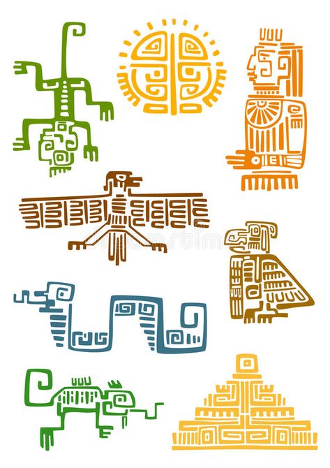 Aztec Symbols, Mayan Symbols, Maya Art, Ancient Aztecs, Aztec Culture, Mayan Art, Animal Symbolism, Aztec Art, Sun God