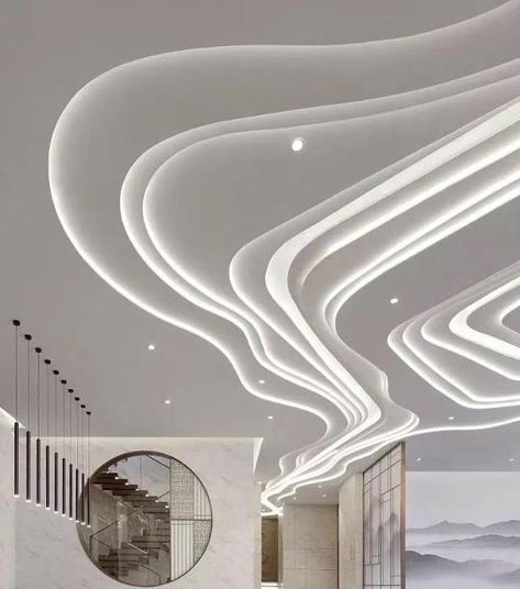 تويتر \ Shine Decor على تويتر: "Our flexible led strip lights doesn't limited to linear designs, they are becoming the go to solution for many lighting projects including curved embedded lighting. #ledstriplight #ledneonlight #ShineDecor https://t.co/SEbaTDGjn2" Ceiling Design Ideas, Interior Ceiling Design, Futuristic Interior, Lobby Design, Spa Design, False Ceiling Design, Pop Design, False Ceiling, Ceiling Decor